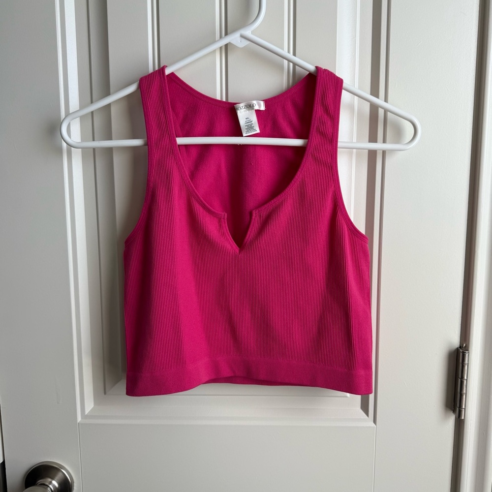 Pink crop tank top